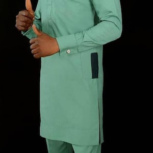Laide African men shirt and matching pant set/African clothing/African men clothing/African men shirt /dashiki/tunic shirt/prom/groom suit