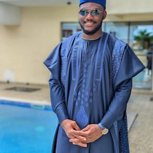 Handmade Agbada: 3-Piece African Men&#39;s Wedding Suit