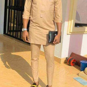 Item 193 _Latest African men shirt and matching pant set/African clothing/African men clothing/African men shirt /dashiki/kaftan/groom suit