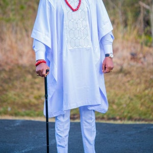 Harbey African men agbada, 3 Piece set/African men clothing/wedding suit/prom dress/ groom suit/Men in Agbada/dashiki/Embroidery