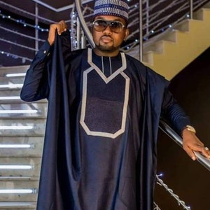 Bolu African men agbada, 3 Piece set/African men clothing/wedding suit/prom dress/ groom suit/Men in Agbada/dashiki/Embroidery