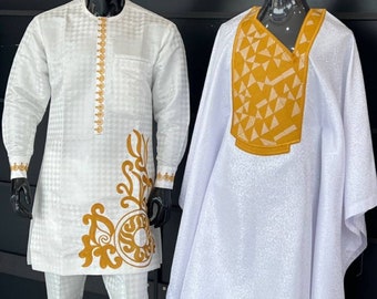 White African men agbada, 3 Piece set/senator suit/ men clothing/wedding suit/prom dress/ groom suit/Men in Agbada/dashiki/Embroidery