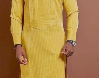 African Men's Kaftan Suit: 2-Piece Wedding Groom Wear