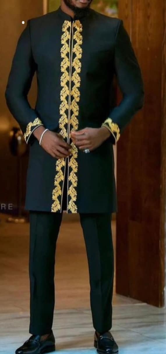 black and gold dress men Button Up Shirt Men Black Gold Graphic Contrast Party Long Sleeve Fashion Dress