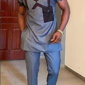 Thony African men clothing/kaftan/wedding suit/grooms men suit/ groom suit/Dashiki men shirt/Senator wear/Men&#39;s wear/Senator suit