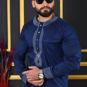 Posh African men shirt and matching pant set/African clothing/African men clothing/African men shirt /dashiki/kaftan/groom suit