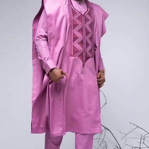 Fiyin African agbada, 3 Piece set/African men clothing/wedding suit/prom dress/ groom suit/dashiki/Senator wear/men outfit/Traditional suit
