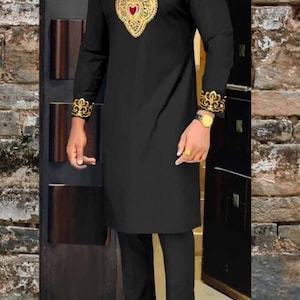 Item 025 _ Seun African men suit/Senator wear/African clothing/African men clothing/African men shirt /dashiki/Kaftan/prom/groom suit image 1