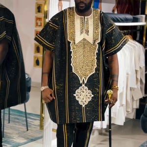 Mayor men dashiki/African men outfit/2 piece set/wedding suit/senator suit/Groom suit/handmade clothing/Birthday suit/Naija men fashion
