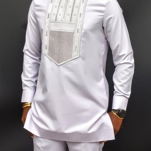 Alade African men shirt and matching pant/2 piece set/men&#39;s kaftan/wedding suit/prom dress/groom suit/handmade clothing/Senator suit