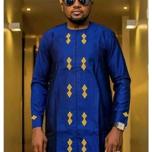 Toke African men shirt and a matching pant set/African clothing/African men clothing/African men shirt /dashiki/tunic shirt/prom/groom suit