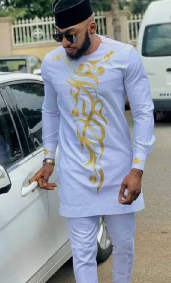 Conjunto de camisa y pantalon a juego para hombre africano Diran Ropa africana Ropa de hombre africano Camisa de hombre africano dashiki Camisa tunica Baile de graduacion Traje de novio Etsy