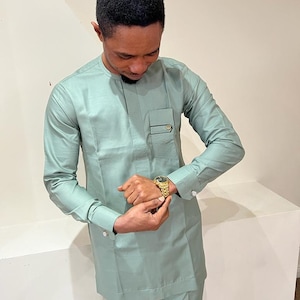 Kolade African men shirt and matching pant set/African clothing/African men clothing/African men shirt /dashiki/tunic shirt/prom/groom suit