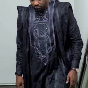 Gbogo African men agbada, 3 Piece set/African men clothing/wedding suit/prom dress/ groom suit/Men in Agbada/dashiki/Embroidery