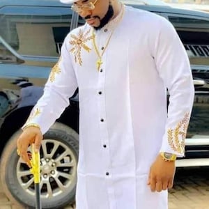 Chibueze African men suit/Senator wear/African clothing/African men clothing/African men shirt /dashiki/Kaftan/prom/groom suit