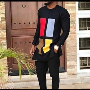 Toba African men clothing/2 piece outfit/wedding suit/groom suit/prom dress/groom men outfit/kaftan/Senator suit/Dashiki/men&#39;s shirt