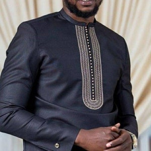 Item 016 _ Siji African men shirt and matching pant set/African clothing/African men clothing/African men shirt /dashiki/prom/groom suit