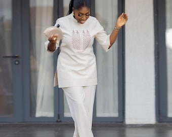 Classic Women's Kaftan Set: Elegant African Style Outfit