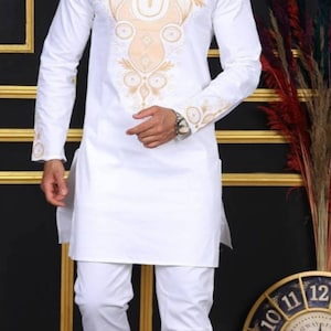 Temidire African men suit/Senator wear/African clothing/African men clothing/African men shirt /dashiki/Kaftan/prom/groom suit