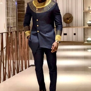 Item 029 _ Bibi African Men Clothing, 2 Piece Outfit/african Men Kaftan/  Wedding Suit/groom Suit/ Prom Dress/groom Men Outfit -  Canada