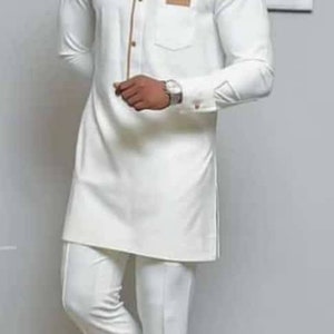 Bobo African men shirt and matching pant set/African men clothing/African men shirt /dashiki/tunic shirt/prom/groom suit/Handmade clothing