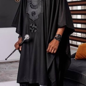 Iyin African men agbada, 3 Piece set/African men clothing/wedding suit/ groom suit/Men in Agbada/dashiki/Embroidery/Engagement outfit