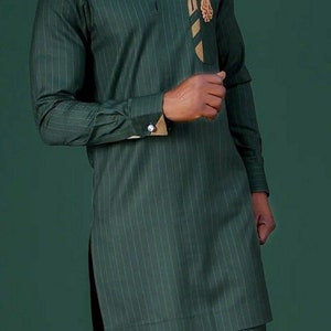 Bolaji Afrikanischer Herrenanzug/Senator Wear/Afrikanische Kleidung/Afrikanische Männerkleidung/Afrikanisches Herrenhemd / Dashiki/Kaftan/Abschlussball/Bräutigamanzug