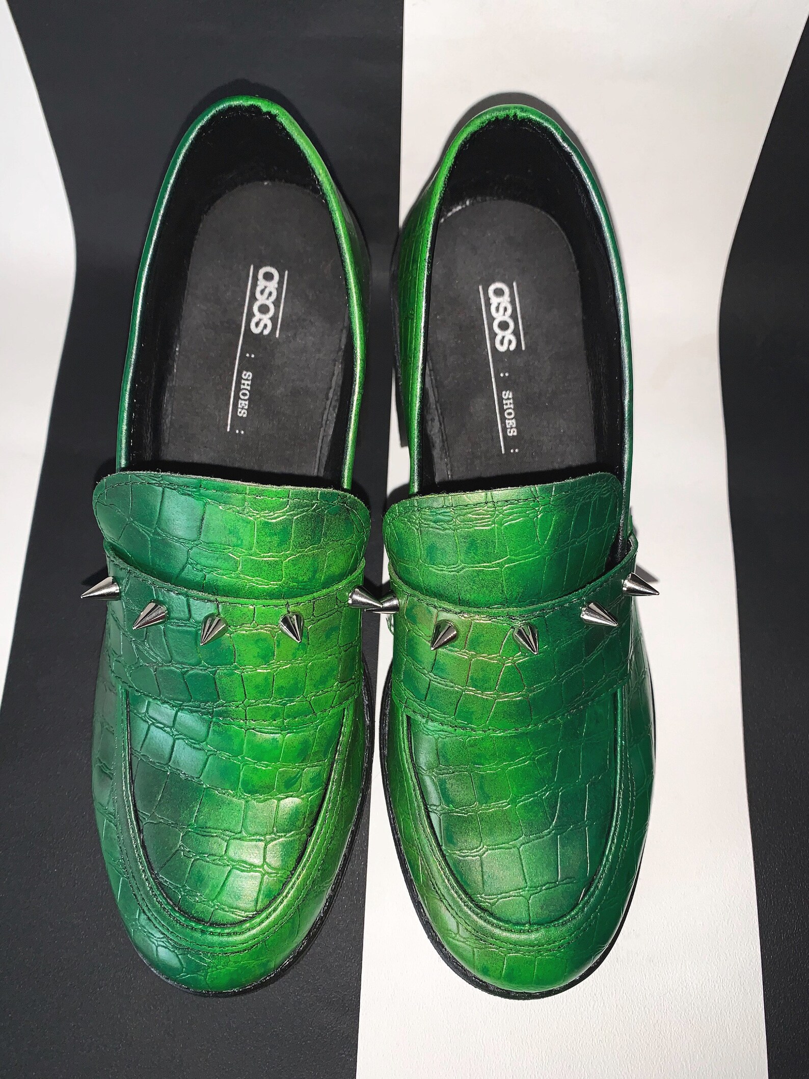 Killer croc gothic slip on handpainted platform shoes UK