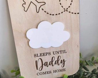 Sleeps until daddy comes home countdown, children’s countdown, army family gift, daddy home countdown