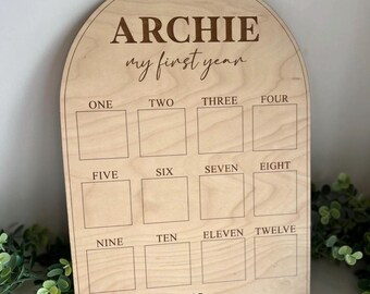 Personalised My First Year Photo Board: 1st Birthday Keepsake