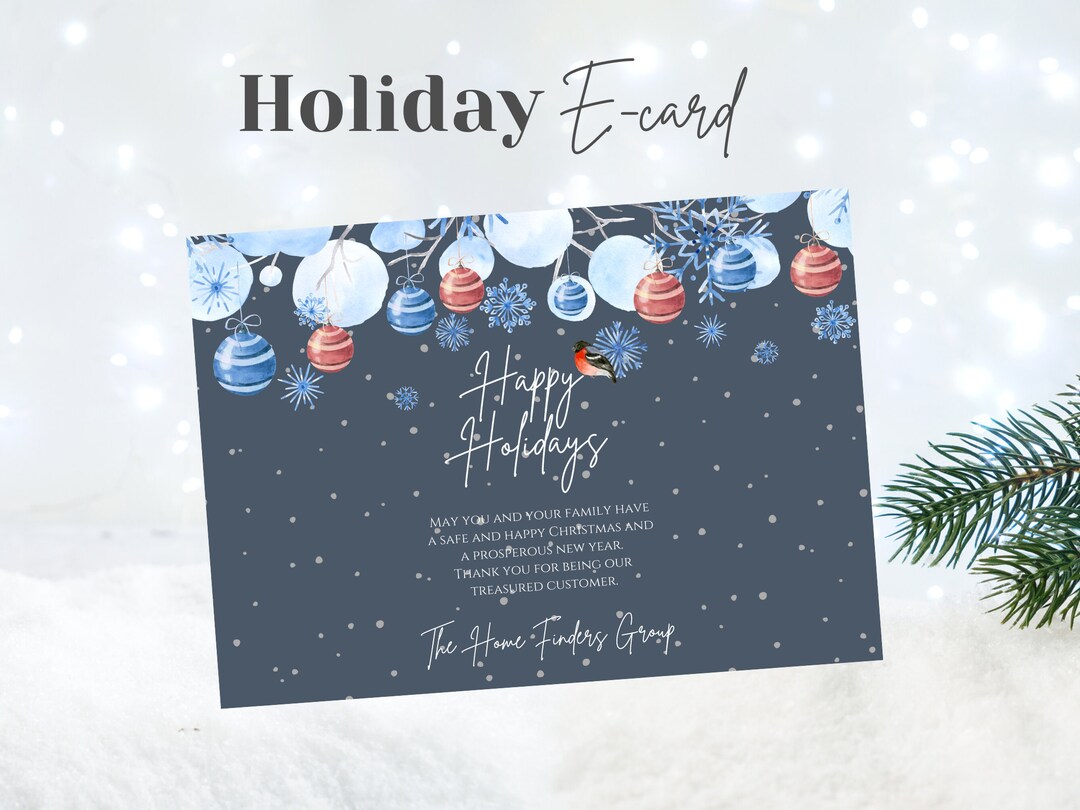 Digital Corporate Holiday Card, Company Christmas Card, Happy Holidays