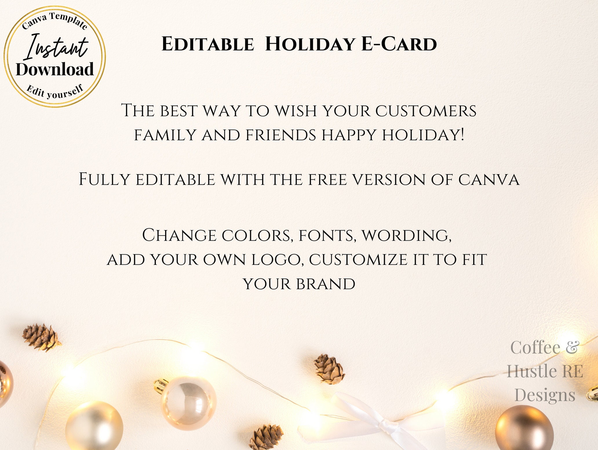 Digital Business Christmas Card, Company Christmas Card Template