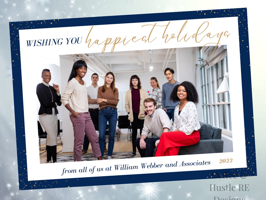 Digital Business Christmas Card, Company Christmas Card Template