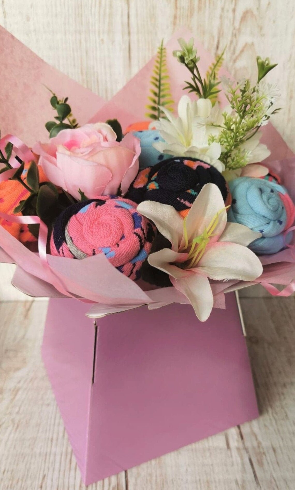 Ladies socks bouquet in a living vase perfect as a happy Etsy