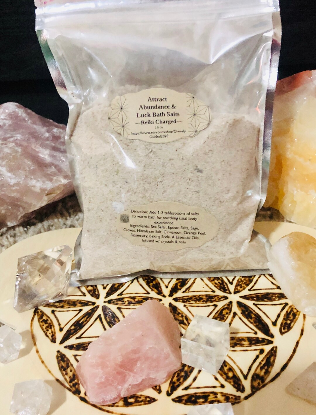 Attract Luck and Abundance Bath Salts reiki Charge With Crystals Salt Bath - Etsy
