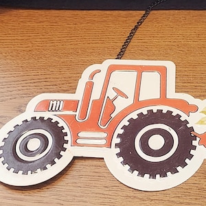 Vintage Tin Wall Hang of Tractor with Sunflowers in Cart