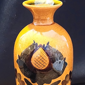 Vintage 7&quot; West German Fat Lava Vase - 1960&#39;s