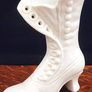 Vintage Victorian White Porcelain Boot