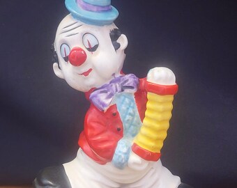 Vintage Porzellan Clown Spieluhr Spiele