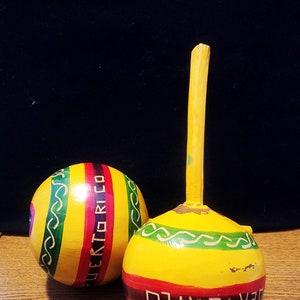 Vintage Pair of Hand Made Maracas From Puerto Rico