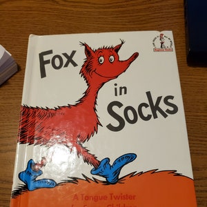Vintage Dr. Suess Fuchs in Socken 1965 Hardcover Ausgezeichneter Zustand