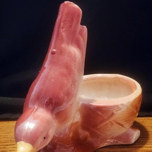 Vintage Red Bird Planter - So Adorable!