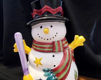 Vintage 30 cm snögubbe kakburk Sango Sweet Shop