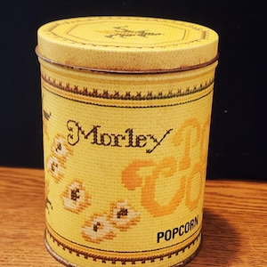 Vintage Yellow Morley Popcorn Tin