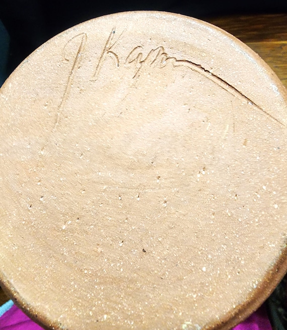 Vintage Art Pottery Signed J Kamn Earthtones Vase - Etsy