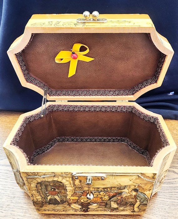 オンラインストア正本 画家アントンピックのヴィンテージ木製バック