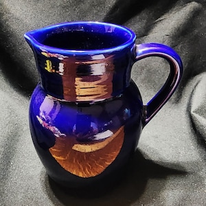 Jarra Vintage De Porcelana Azul Cobalto Cerind Portugal