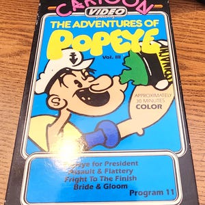 Vintage Superstar Cartoon The Adventures of Popeye 1987