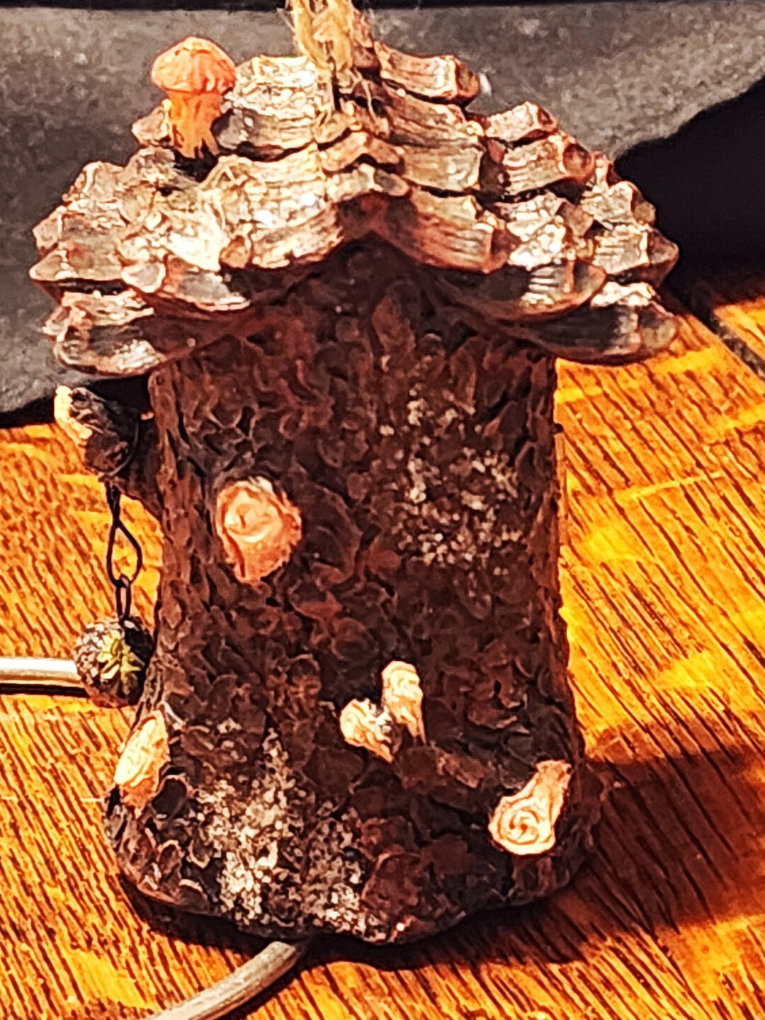 Vintage Tree Trunk Ornament Opens and Has Bear Inside Etsy