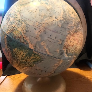 Vintage 1950s Rand McNally World Portrait Globe - Beautiful!